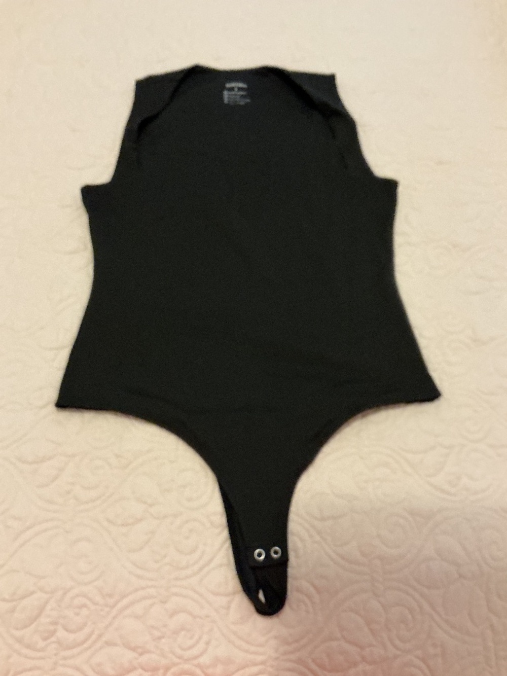 Reoria Body Suit Womens Size Large Square Neck Thong Shapewear Black NEW